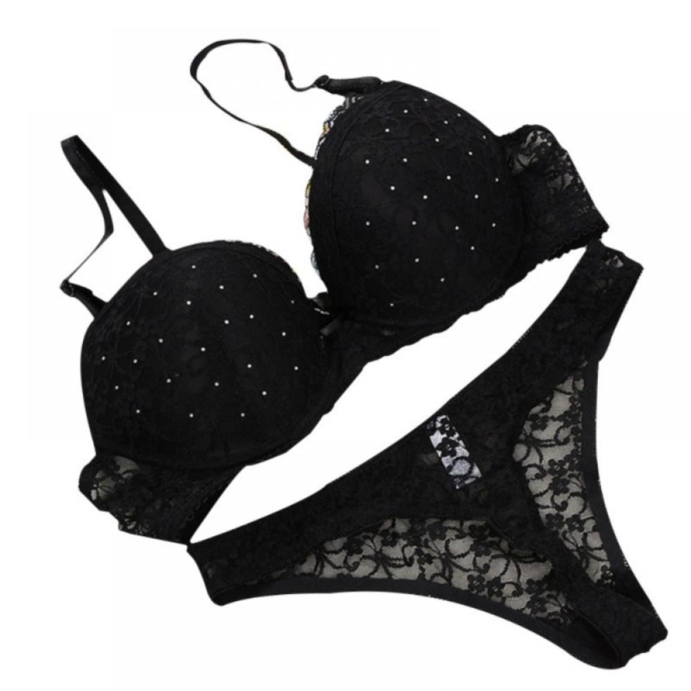 Lace Underwire Bra & Panty Sets in J cup, WiesMANN, Size: 34C-44E, Color: Black