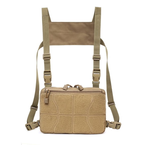 Wuffmeow Tactical chest bag, vest bag, adjustable shoulder strap, shoulder bag, waist bag, chest reconnaissance bag, outdoor chest rack tool bag, hunting accessories