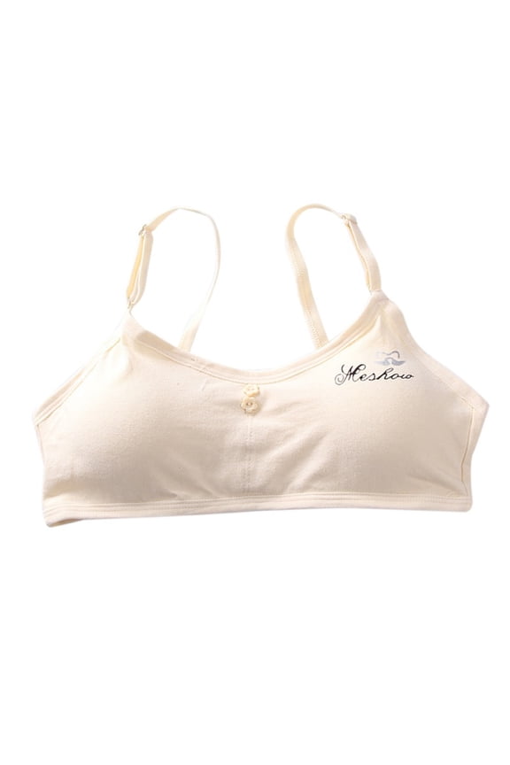 Wuffmeow Teen Girls Underwear Soft Padded Cotton Breathable Bra ,8-18Y