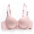 thumbnail image 1 of Wuffmeow Women 3/4 Cup Gathered BraThin Section One-piece Frameless Beauty Back Bra Solid Color Stretch Padded Bra, 1 of 4