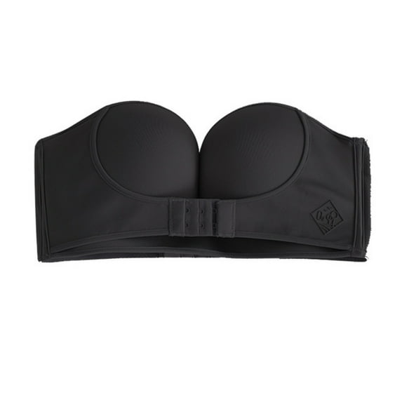 Wuffmeow Women Sexy Strapless Front Buckle Bra Push Up Lingerie Backless Bras Seamless Bralette Underwear