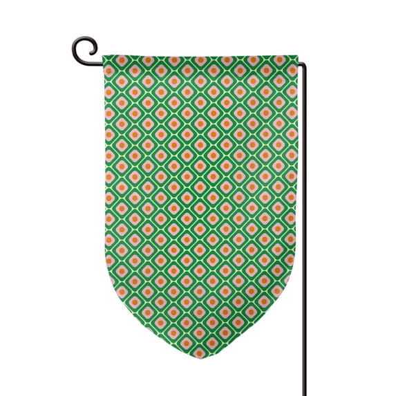 Wukai 60s and 70s Style Print Garden Flag 12.5x18 Inch Double Sided Sun-resistant Rain-resistant, Wrinkle-resistant Colorfast(Only Flag)