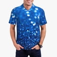 thumbnail image 1 of Wukai A Blue Glitter Men’s Polo Shirts Sleeve,Camisas Polo Para Hombre,True Classic Tees Men-Small, 1 of 6