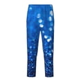 thumbnail image 1 of Wukai A Blue Glitter Print Teenagers' Pajama Pant Sleep Pajama Lounge Pant PJ Bottoms with Pockets and Button Fly(Available in Big & Tall)-Large, 1 of 6
