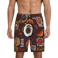 thumbnail image 1 of Wukai A Cup Of Black Coffee On A Saucer Men’s Short Pajama Pants With Pockets Soft Sleep Pj Shorts for Men-Large, 1 of 6