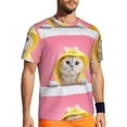 thumbnail image 1 of Wukai A Funny Cat Print Men's Short-Sleeved Mesh T-Shirt,Quick-Dry Short Sleeve Workout T-Shirt-3X-Large, 1 of 8
