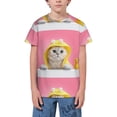 thumbnail image 1 of Wukai A Funny Cat Youth Unisex Short Sleeve T-Shirt for Boys, Girls, Teens, and Kids-Small, 1 of 7