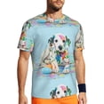 thumbnail image 1 of Wukai A Funny Little Dalmatian Puppy Print Men's Short-Sleeved Mesh T-Shirt,Quick-Dry Short Sleeve Workout T-Shirt-Small, 1 of 8