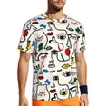 thumbnail image 1 of Wukai Aabstract Eyes Print Men's Short-Sleeved Mesh T-Shirt,Quick-Dry Short Sleeve Workout T-Shirt-X-Large, 1 of 8