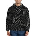 thumbnail image 1 of Wukai Abstract Black And White Waves Print Men Hoodies Fleece Sweatshirts Long Sleeve Sweaters Pullover Fall Outfits Winter Clothes-X-Large, 1 of 7