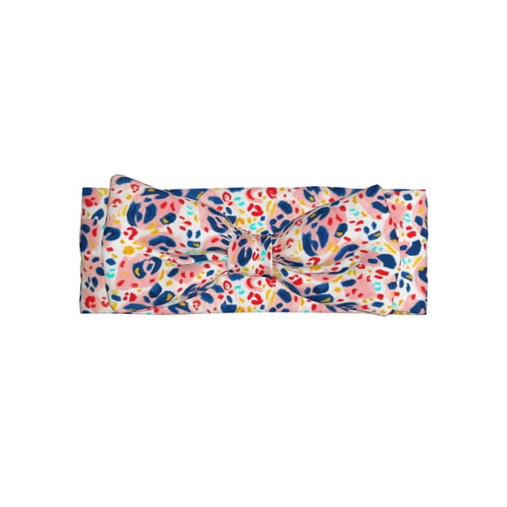 Wukai Abstract Leopard Print Print Baby Bow Headband for Newborn Infant Baby Toddler Girls