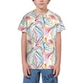 thumbnail image 1 of Wukai Abstract Marble Texture Youth Unisex Short Sleeve T-Shirt for Boys, Girls, Teens, and Kids-X-Large, 1 of 7