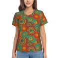 thumbnail image 1 of Wukai Abstract Pattern Classic V-Neck T-Shirt for Women: Comfortable, Stylish, and Versatile Wardrobe Essential-X-Large, 1 of 7