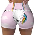 thumbnail image 1 of Wukai Aerial Yoga for Unicorn Print Pack Biker Shorts for Women Yoga Workout Gym Running Scrunch Active Shorts-Large, 1 of 8