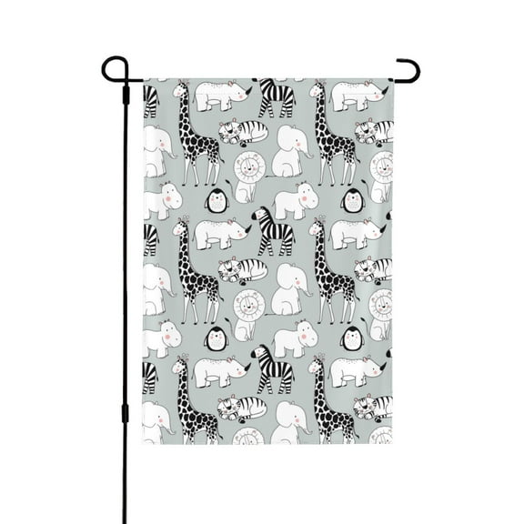 Wukai African Animals Garden Flags Double Sided Welcome Garden Yard House Flags Outside Outdoor House (Only Flag)