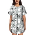thumbnail image 1 of Wukai African Animals Women's Pajama Set,Short-Sleeve Top and Shorts with Elastic Waistband and Pockets for Loungewear, Yoga, and Casual Wear-X-Large, 1 of 8
