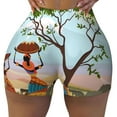 thumbnail image 1 of Wukai African Women Print Pack Biker Shorts for Women Yoga Workout Gym Running Scrunch Active Shorts-XX-Large, 1 of 8