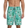 thumbnail image 1 of Wukai Alapaca in Boho Men’s Short Pajama Pants With Pockets Soft Sleep Pj Shorts for Men-, 1 of 6