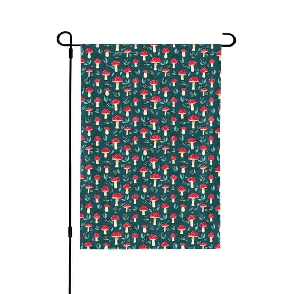 Wukai Amanita Mushroom Garden Flags Double Sided Welcome Garden Yard House Flags Outside Outdoor House (Only Flag)