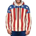 thumbnail image 1 of Wukai America Flags2 Print Men's Zip-Up Hoodie,Fleece Full-Zip Hoodie for Men, Hooded Sweatshirt-3X-Large, 1 of 5