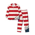 thumbnail image 1 of Wukai American Astronaut Runs Forward Men's Long-Sleeve Pajama Set - Comfortable Sleepwear with Button-Down Shirt and Pants-Small, 1 of 6