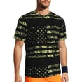 thumbnail image 1 of Wukai American Flag Camo Print Men's Short-Sleeved Mesh T-Shirt,Quick-Dry Short Sleeve Workout T-Shirt-X-Large, 1 of 8