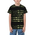 thumbnail image 1 of Wukai American Flag Camo Youth Unisex Short Sleeve T-Shirt for Boys, Girls, Teens, and Kids-X-Small, 1 of 7