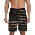thumbnail image 1 of Wukai American Flag with Desert Camouflage Men’s Short Pajama Pants With Pockets Soft Sleep Pj Shorts for Men-4X-Large, 1 of 6