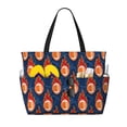 thumbnail image 1 of Wukai American Football and Fire Flames Print Zipper Bag,large Beach Tote Bag,Waterproof Sandproof Bag,Grocery and Picnic Tote Travel Bag, 1 of 5