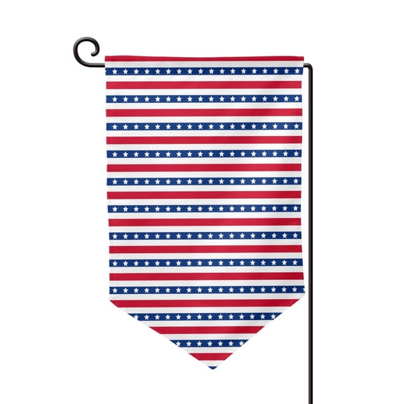 Wukai American Patriotic Stars And Stripes Print Garden Flag 12.5x18 Inch Double Sided Sun-resistant Rain-resistant, Wrinkle-resistant Colorfast(Only Flag)