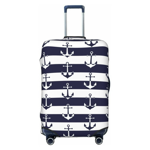 Wukai Anchors Elastic Luggage Cover: Personalized Protection for Your Suitcase - Fits 19~29-inch, Washable & Durable Travel Companion-Small