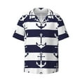 thumbnail image 1 of Wukai Anchors Men's Casual Short-Sleeve Button Down Shirt - Lightweight Summer Dress Shirt for Daily Wear-Large, 1 of 7