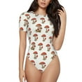 thumbnail image 1 of Naloa Mushroom Women's Short-Sleeved Onesie, One-Piece Swimsuit for Parties, dates, clubs - X-Large, 1 of 9