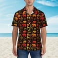 thumbnail image 1 of Wukai Animal Men's Hawaiian Shirt Short Sleeve Casual Button Down Summer Beach Aloha Shirt Tropical Print Holiday Party, 1 of 8