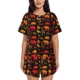thumbnail image 1 of Wukai Animal Print Women's Pajama Set - Short-Sleeve Top and Shorts with Elastic Waistband and Pockets for Loungewear, Yoga, and Casual Wear-X-Large, 1 of 8
