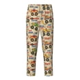 thumbnail image 1 of Wukai Animal Truck Print Teenagers' Pajama Pant Sleep Pajama Lounge Pant PJ Bottoms with Pockets and Button Fly(Available in Big & Tall)-Large, 1 of 6