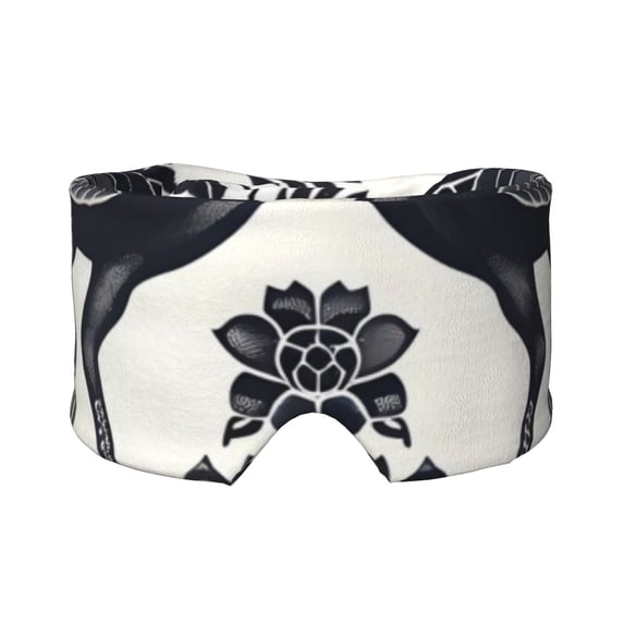 Wukai Artistic Black White Peacocks Print Sleep Mask - Eye Mask for Sleeping, Ultra Soft and Skin Friendly Full Eye Covers for Women/Men, Perfect Light Blocking Sleeping Mask