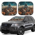 thumbnail image 1 of Wukai Astronaut Flower Field Print Windshield Sun Shade, Car Front Window Shades Sunshade Cover Sun Visor Shield Block Automotive Interior Protector Blocks UV Rays-Large, 1 of 6