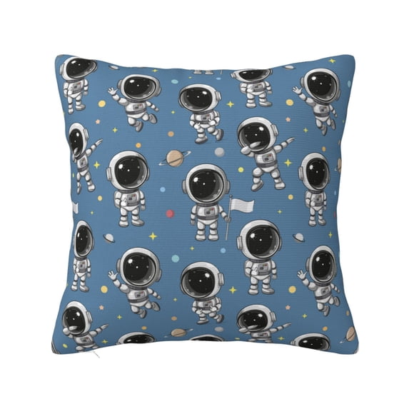 Wukai Astronaut Premium Polyester Fleece Pillow Covers with Hidden Zipper Closure,Luxuriously Soft and Durable-16"x16"