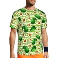 thumbnail image 1 of Wukai Avocado Green Striped Print Men's Short-Sleeved Mesh T-Shirt,Quick-Dry Short Sleeve Workout T-Shirt-XX-Large, 1 of 8