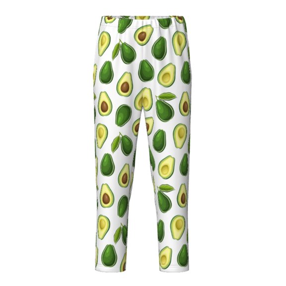 Wukai Avocado1 Print Teenagers' Pajama Pant Sleep Pajama Lounge Pant PJ Bottoms with Pockets and Button Fly(Available in Big & Tall)-XS(5-6)