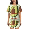 thumbnail image 1 of Wukai Avocado1 Women's Pajama Set,Short-Sleeve Top and Shorts with Elastic Waistband and Pockets for Loungewear, Yoga, and Casual Wear-XX-Large, 1 of 8