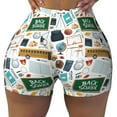 thumbnail image 1 of Wukai Back To School A Print Pack Biker Shorts for Women Yoga Workout Gym Running Scrunch Active Shorts-Large, 1 of 8