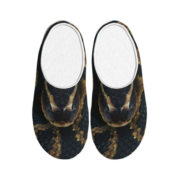Wukai Ball Phyton Snake Print Women's Indoor Bedroom Slipper Slip On Shoes, Unisex House Shoes with Anti-Skid Sole for Men, Gift for Women Men-13