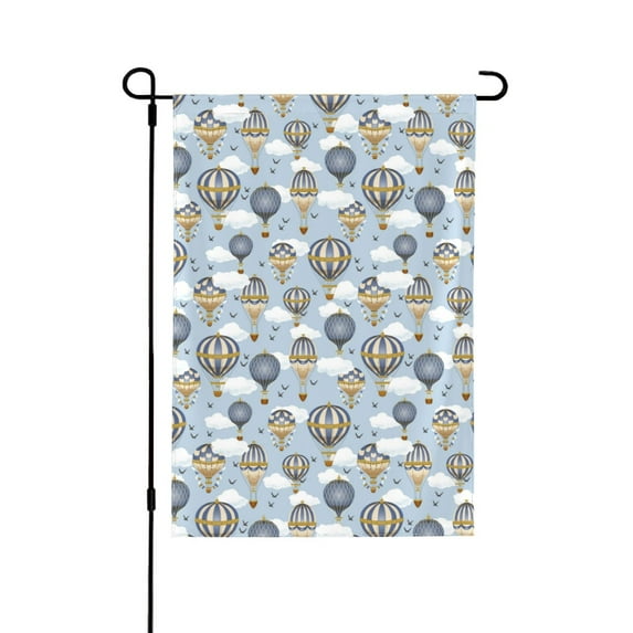 Wukai Balloon Vintage Garden Flags Double Sided Welcome Garden Yard House Flags Outside Outdoor House (Only Flag)