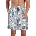 thumbnail image 1 of Wukai Balloon Vintage Print Beach Trunks with Compression Liner Swimsuit Quick Dry Beach Sports Shorts with Pocket-Large, 1 of 8