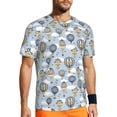 thumbnail image 1 of Wukai Balloon Vintage Print Men's Short-Sleeved Mesh T-Shirt,Quick-Dry Short Sleeve Workout T-Shirt-XX-Large, 1 of 8