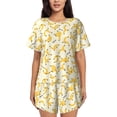 thumbnail image 1 of Wukai Banana Women's Pajama Set,Short-Sleeve Top and Shorts with Elastic Waistband and Pockets for Loungewear, Yoga, and Casual Wear-Small, 1 of 6
