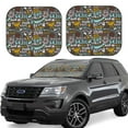 thumbnail image 1 of Wukai Barbeque Print Windshield Sun Shade, Car Front Window Shades Sunshade Cover Sun Visor Shield Block Automotive Interior Protector Blocks UV Rays-Medium, 1 of 6