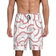 thumbnail image 1 of Wukai Baseballs Men’s Short Pajama Pants With Pockets Soft Sleep Pj Shorts for Men-, 1 of 6